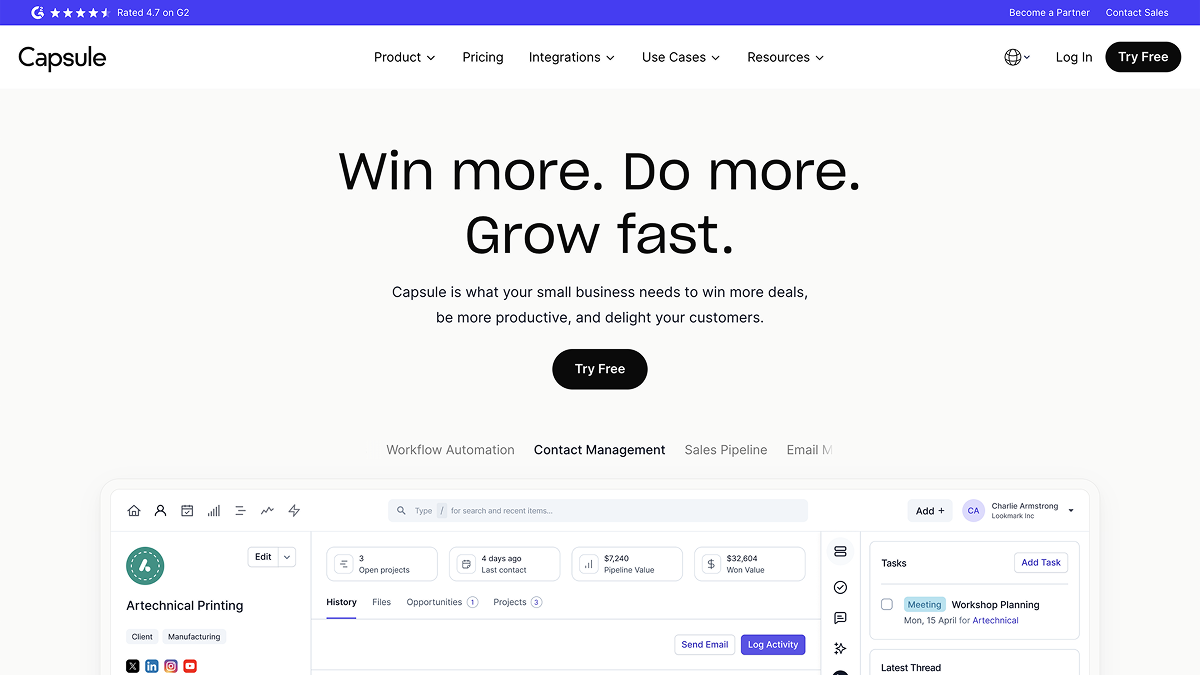 CapsuleCRM - CRM for Small Businesses